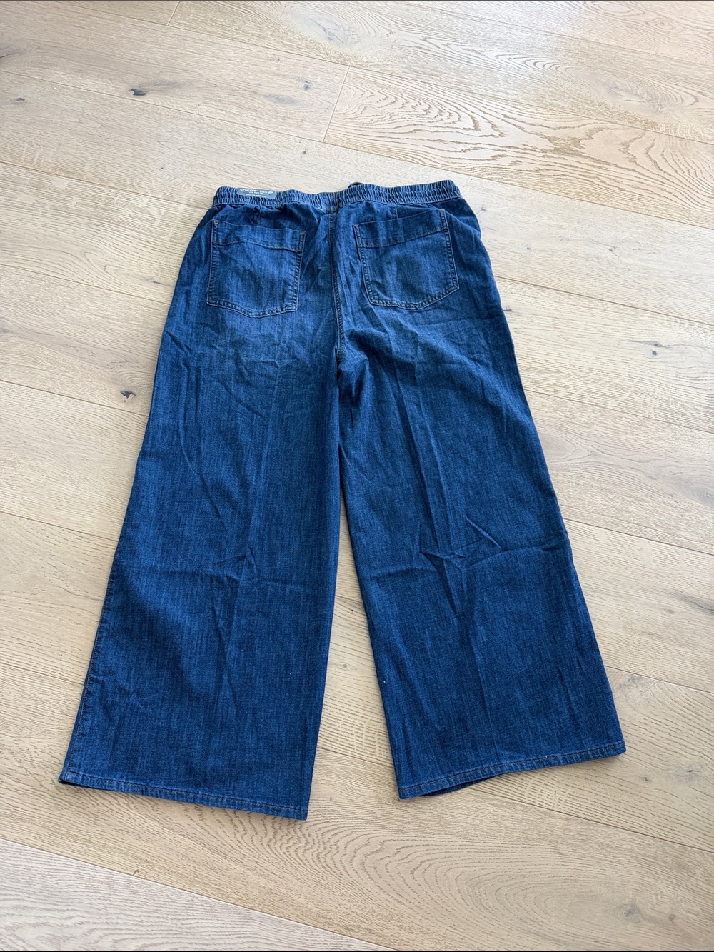 Chico's Wide Leg Pants Summer Denim Pull On Ankle Chico's Size 2P = US 12P - Picture 2 of 7
